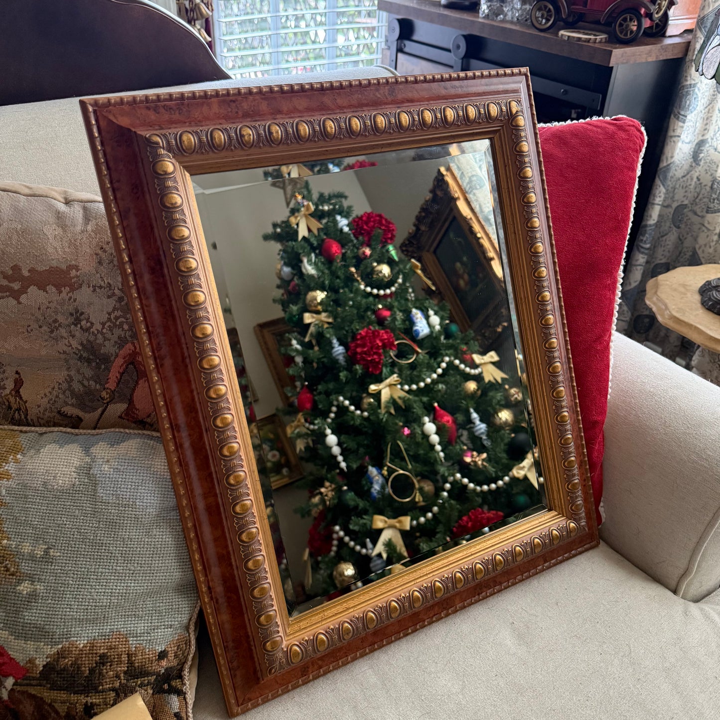Gold detailed Beveled edge Mirror