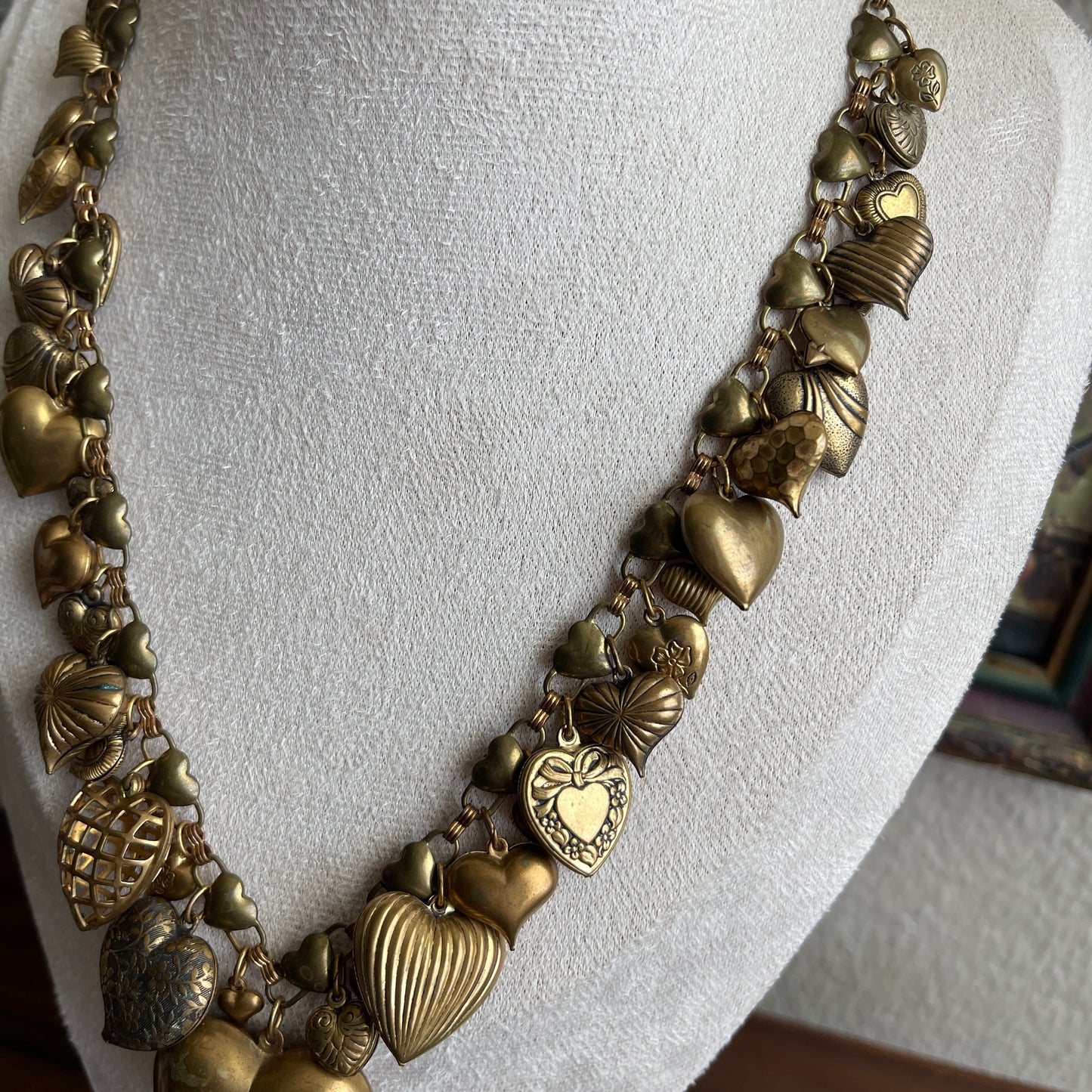 Vintage heart charms full necklace