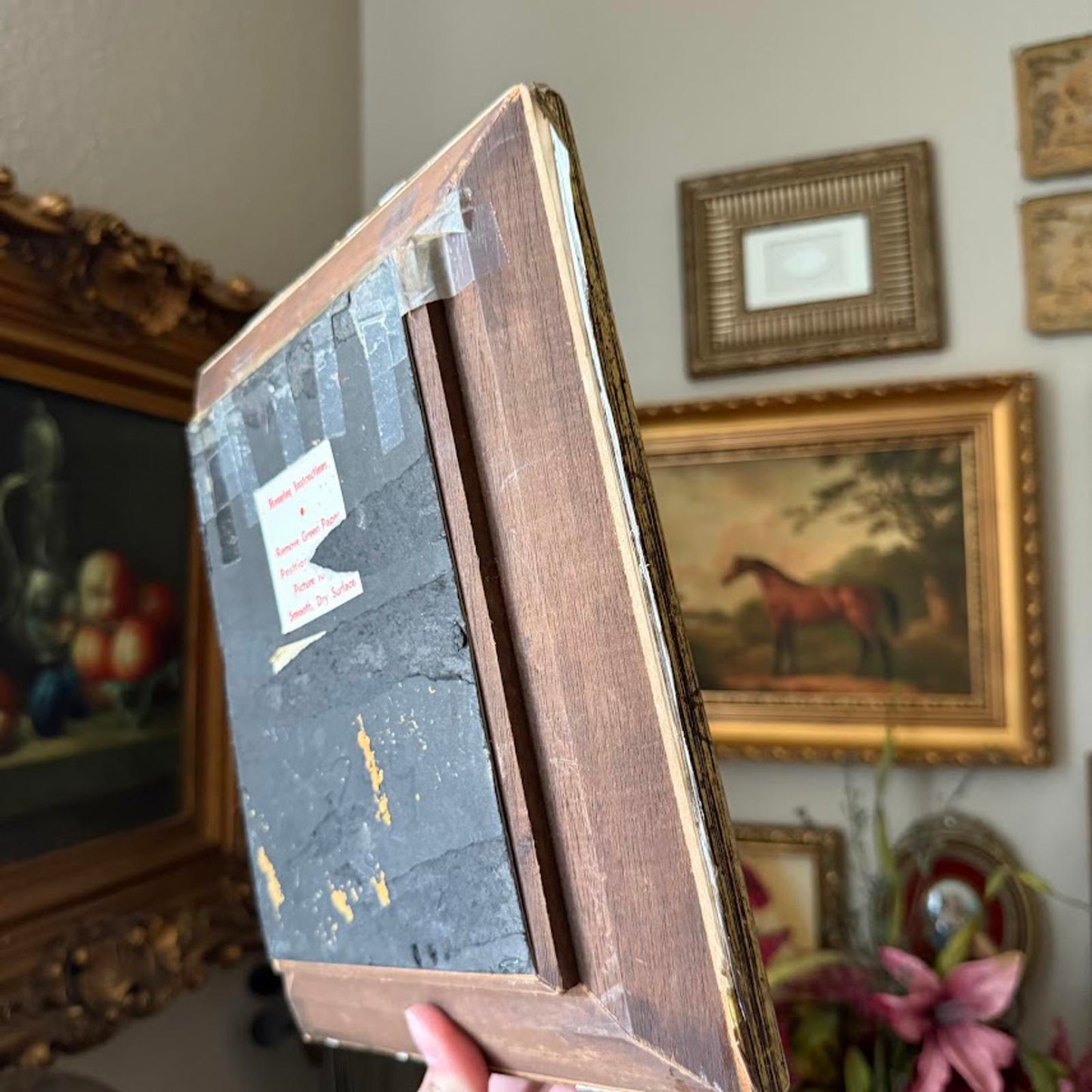 Vintage Print in Wooden Frame