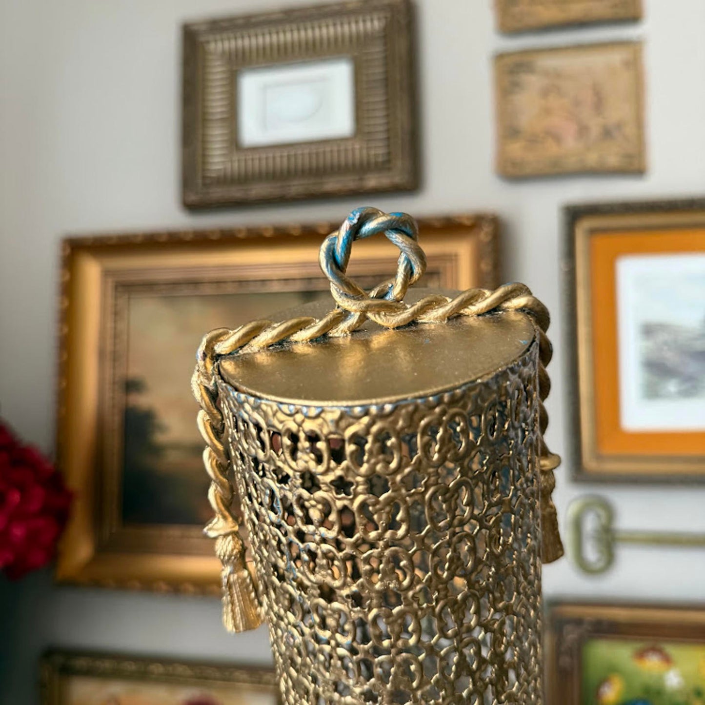 Vintage Ornate Metal Spray Can Cover