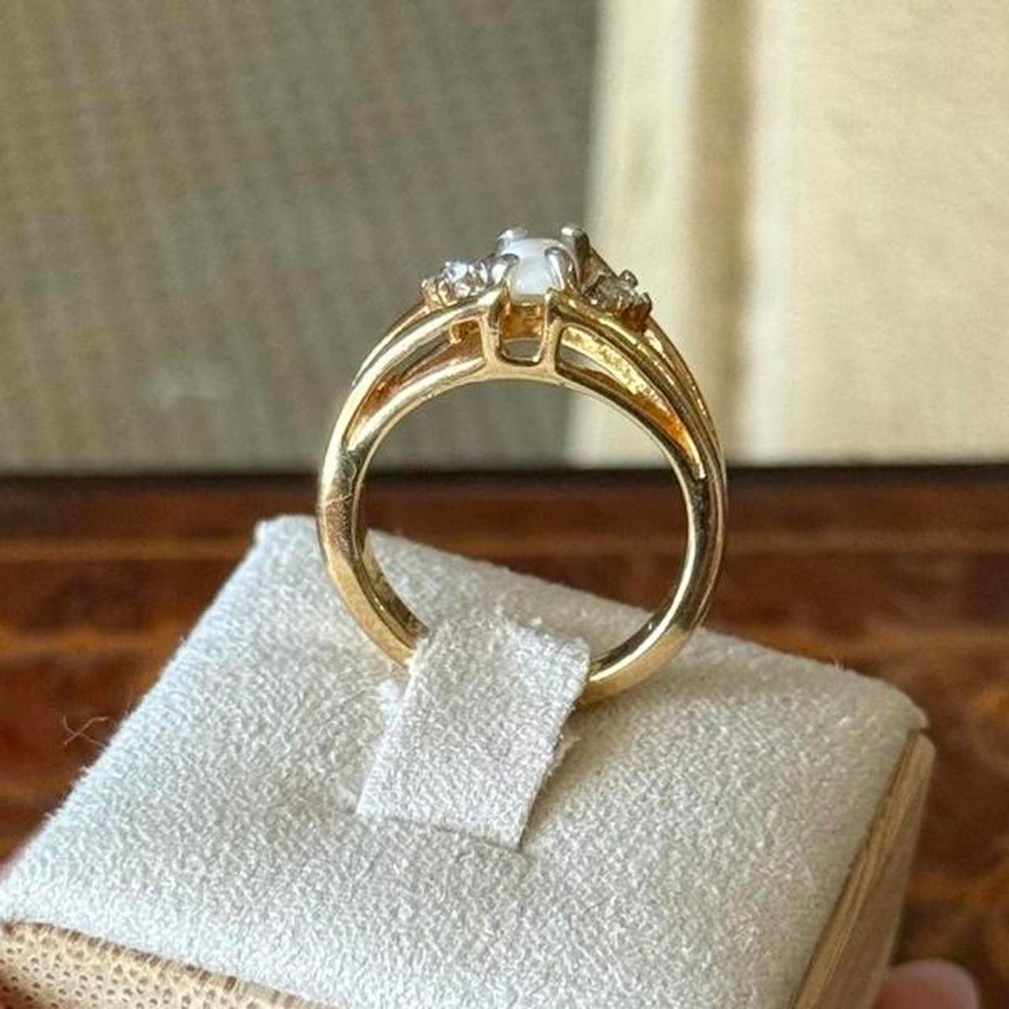 Vintage Gold Electroplated Opal Ring