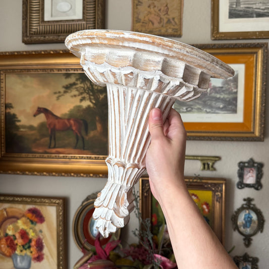 Vintage wood carved wall scone