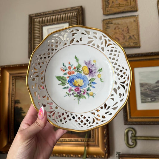 Vintage Floral Porcelain Dish
