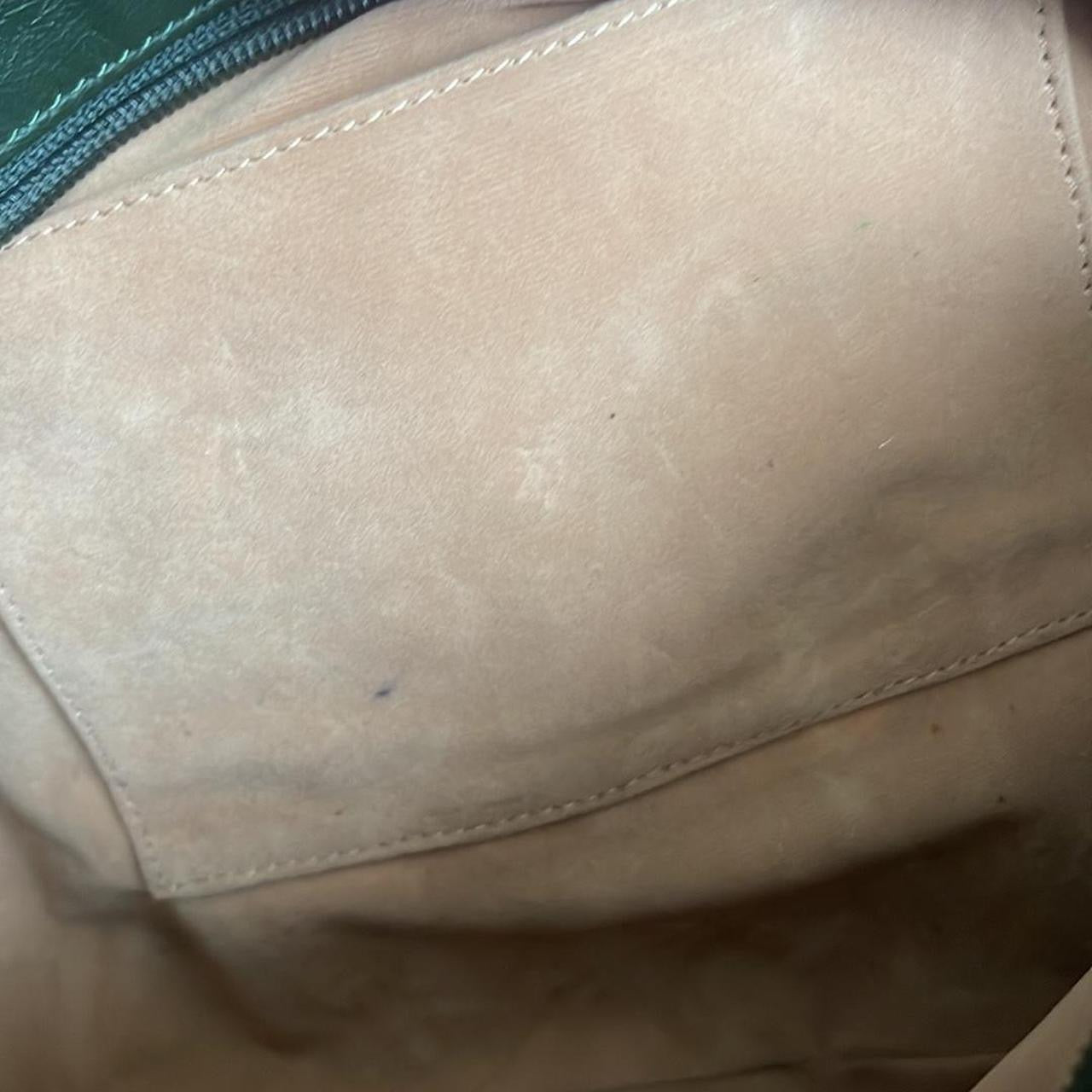 Faux leather deep green shoulder bag purse with gold detail