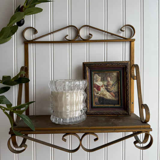 Vintage Metal Wall Shelf With Decorative Scrolls Shabby chic