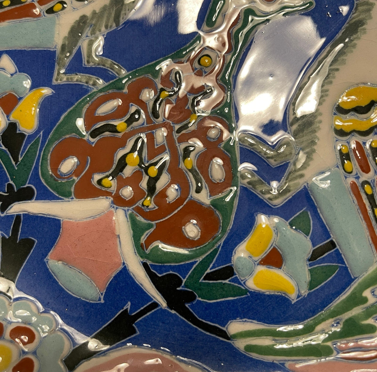 Vintage Turkish ceramic hand painted plate