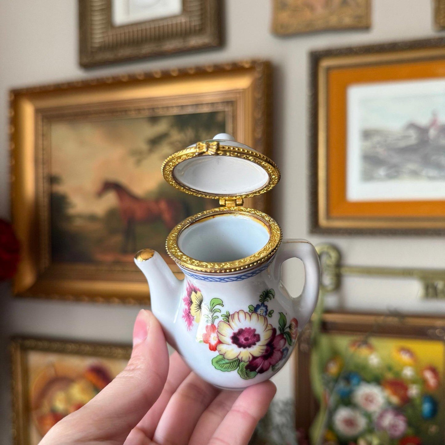 Vintage Trinket Teapot with floral design