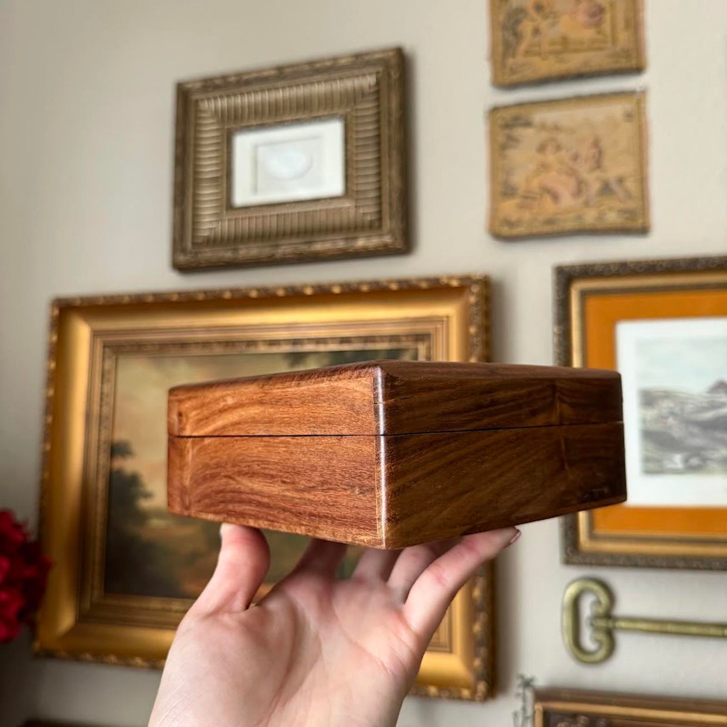 Vintage Hand Carved Wooden Box