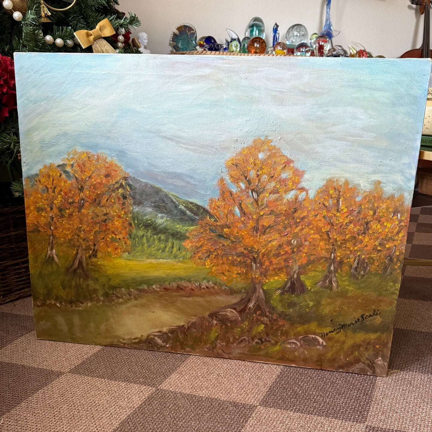 Fall Impressionist Mid Century Painting signed