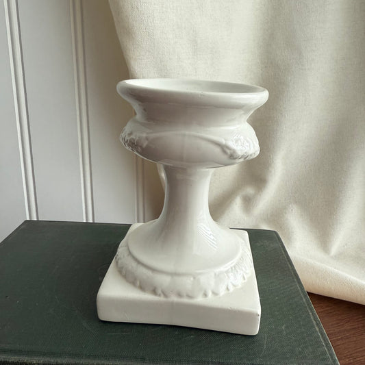 Vintage ceramic detailed pedestal candle holder