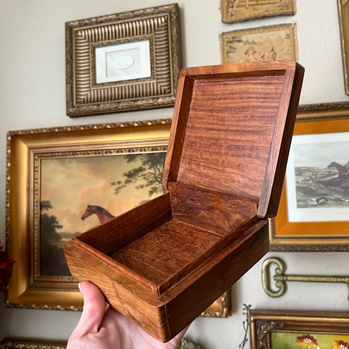 Vintage Hand Carved Wooden Box