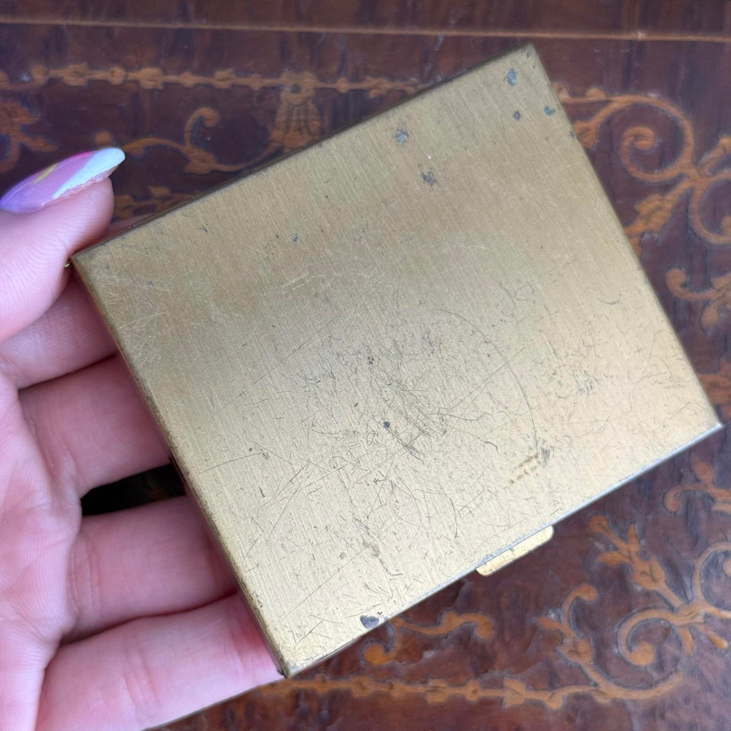 Vintage Mother of Pearl Gold Tone Compact