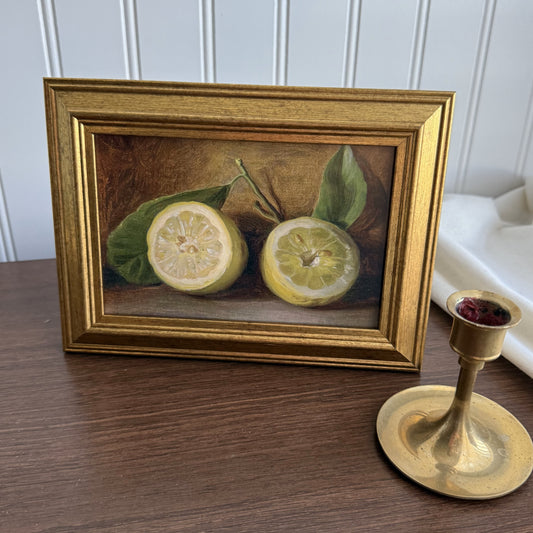 Vintage Style Lemon Still Life Art Print gallery wall