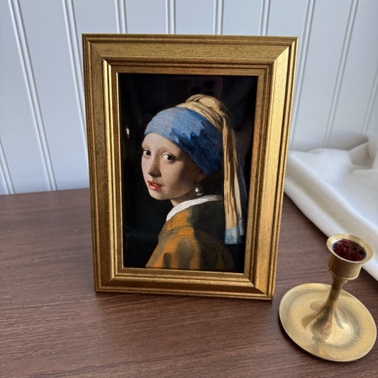 Vintage Style Girl With The Pearl Earring painting Art Print gallery wall