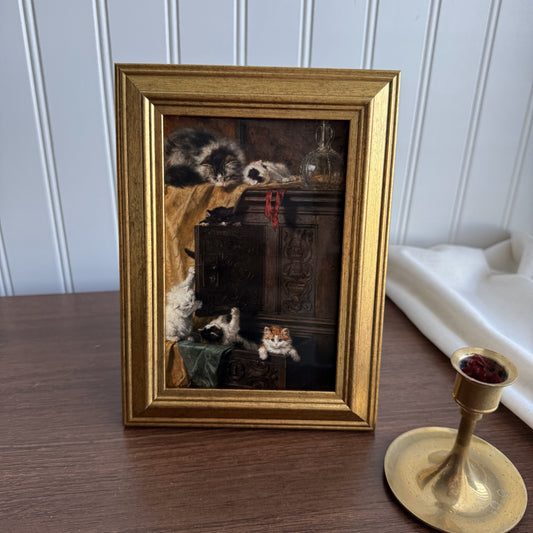 Vintage Style Kitties on dresser Print gallery wall