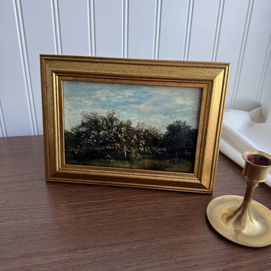 Cow in Apple blossoms landscape Art Print Gallery Wall