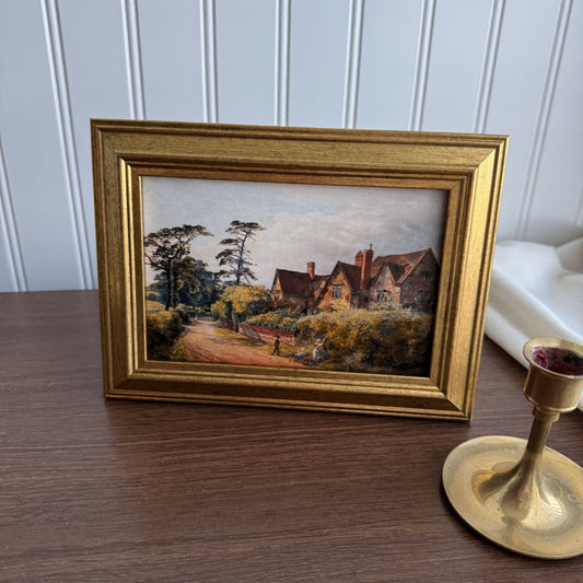 Vintage cottage home and garden landscape art Print home decor gallery wall