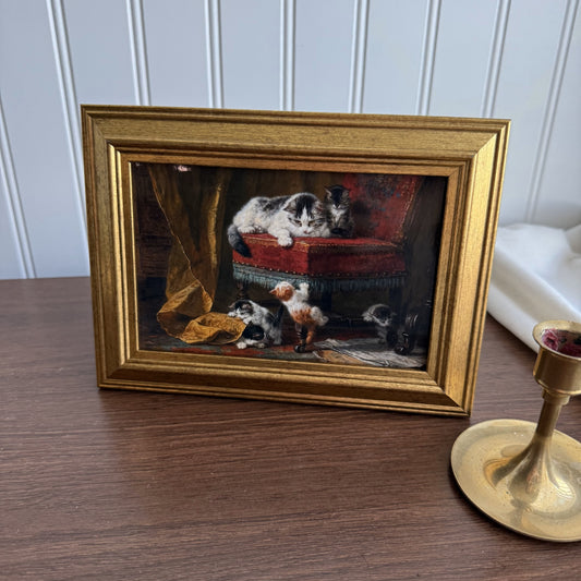 Vintage Style Kitties Playing Art Print gallery wall