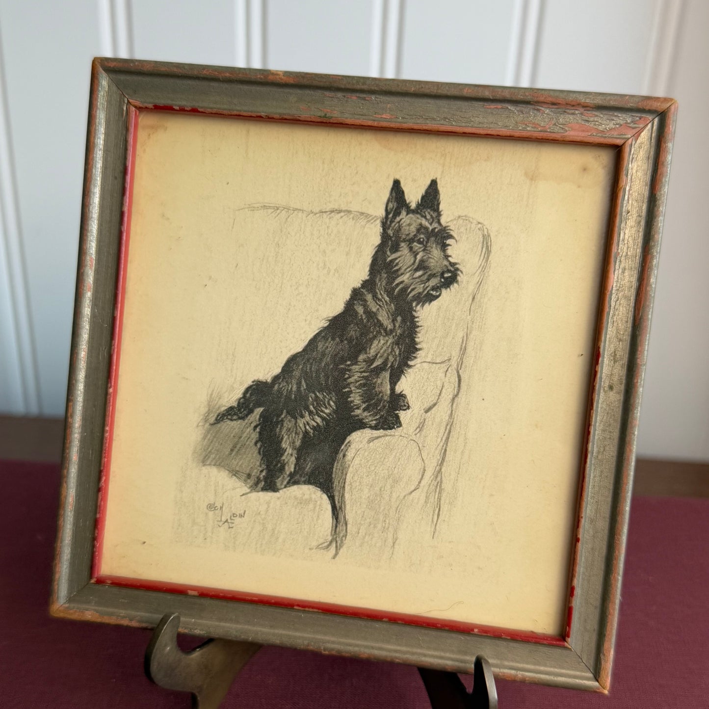 Vintage Dog Drawing signed Cecil Aldin