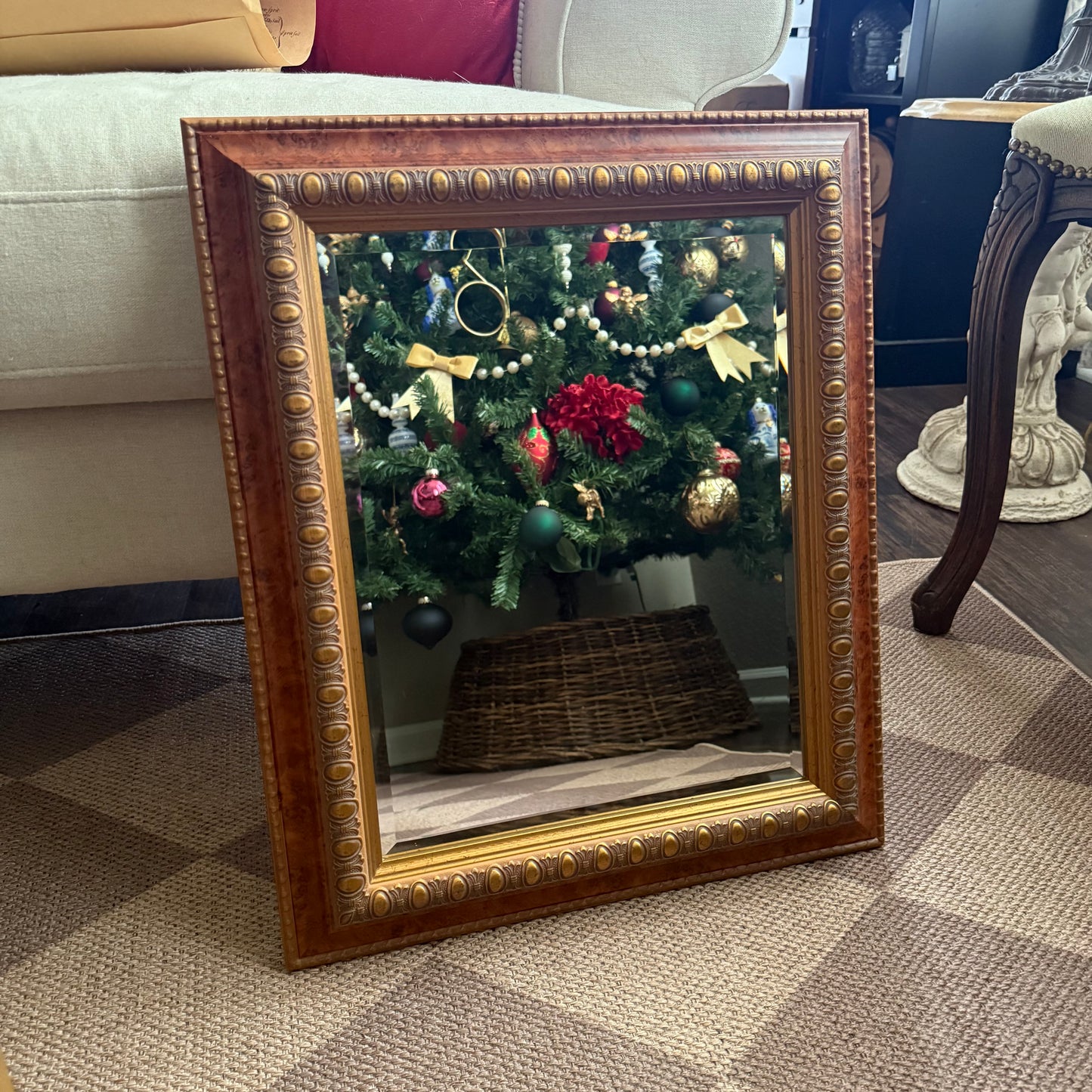 Gold detailed Beveled edge Mirror