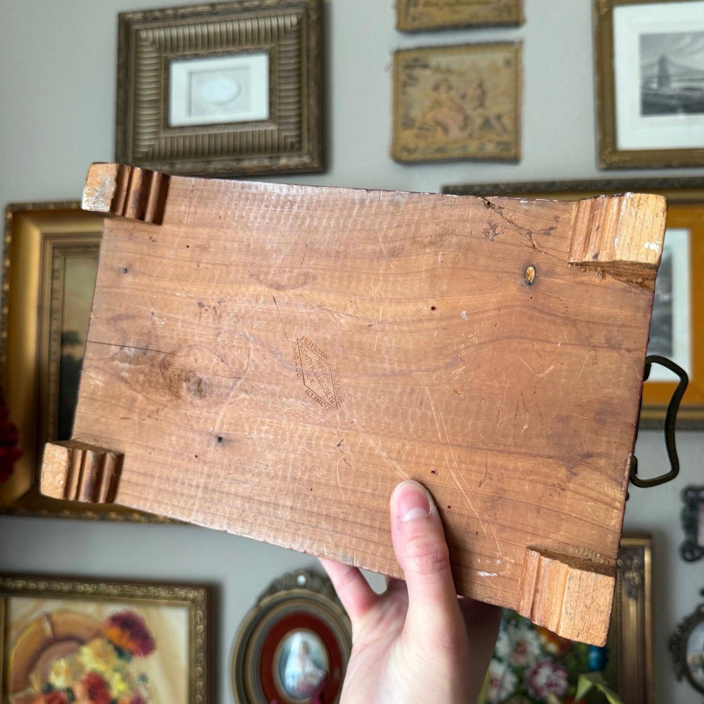 Vintage Cedar Chest Trunk With Openwork Metal Jewelry Box