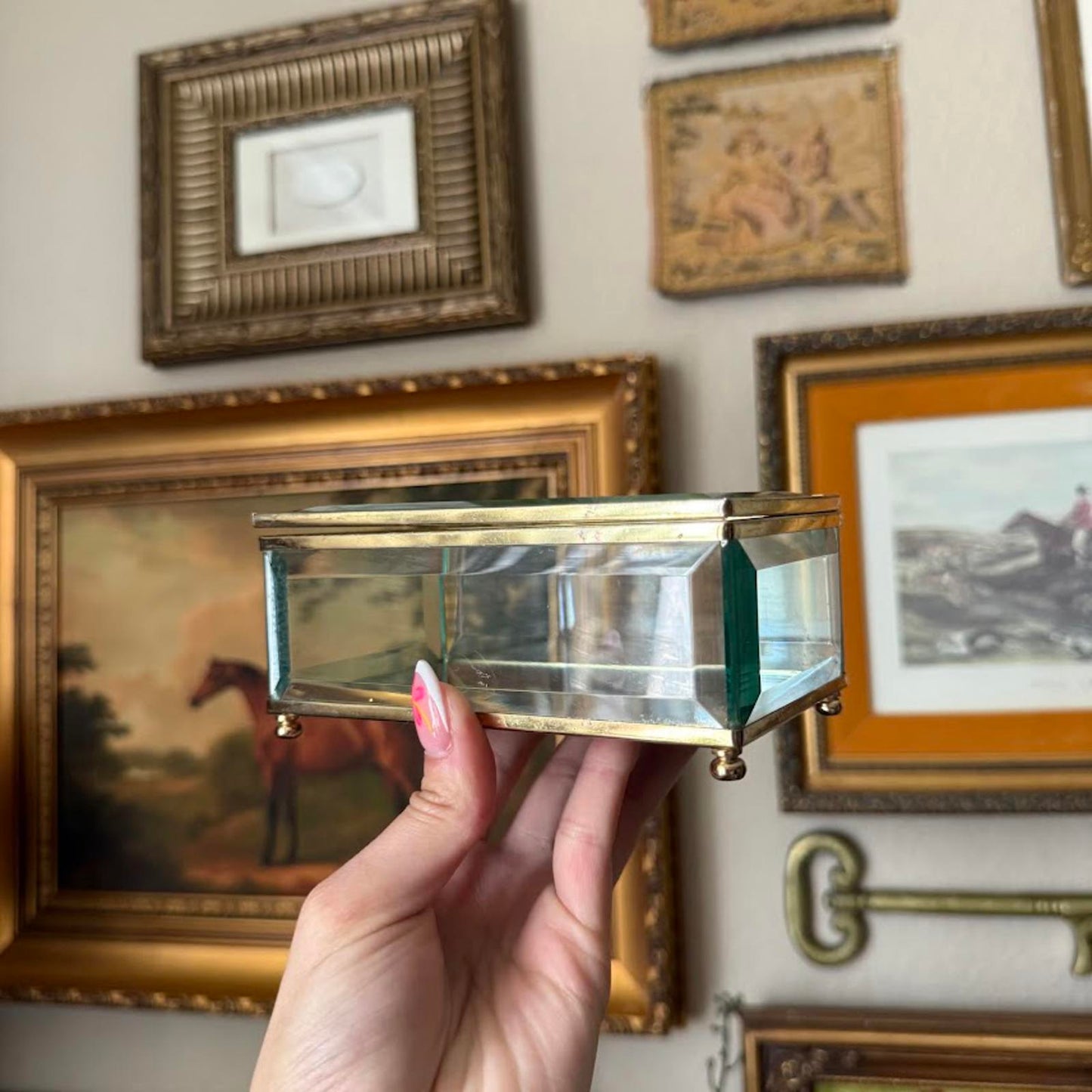 Vintage Glass and Mirrored Jewelry Box