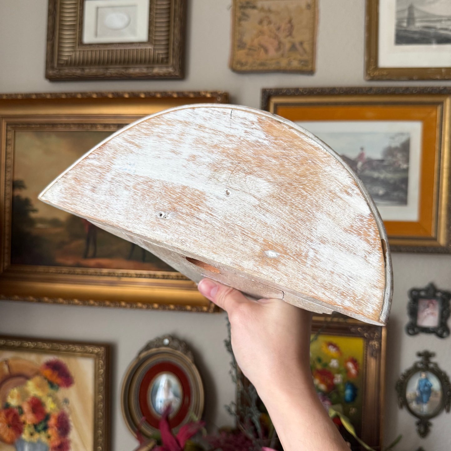 Vintage wood carved wall scone