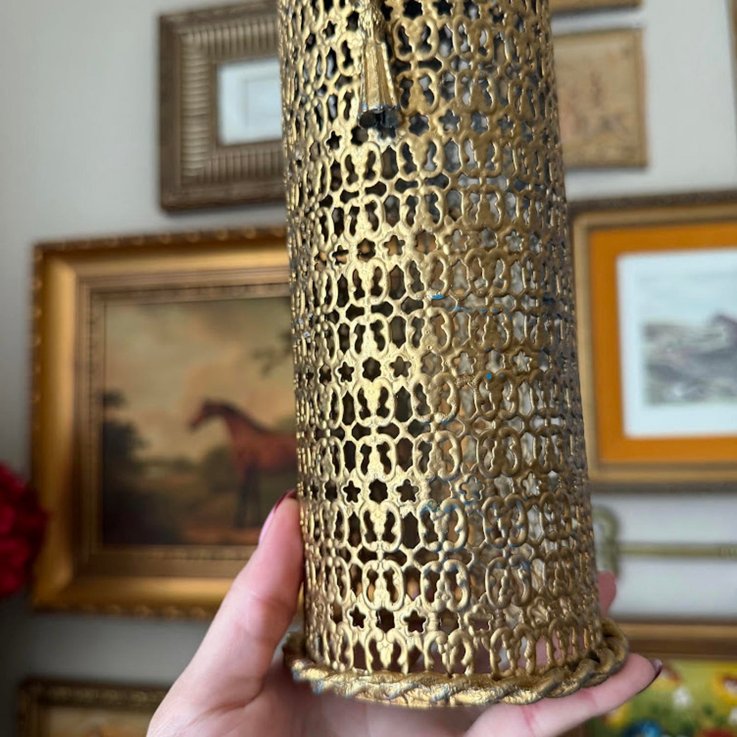 Vintage Ornate Metal Spray Can Cover