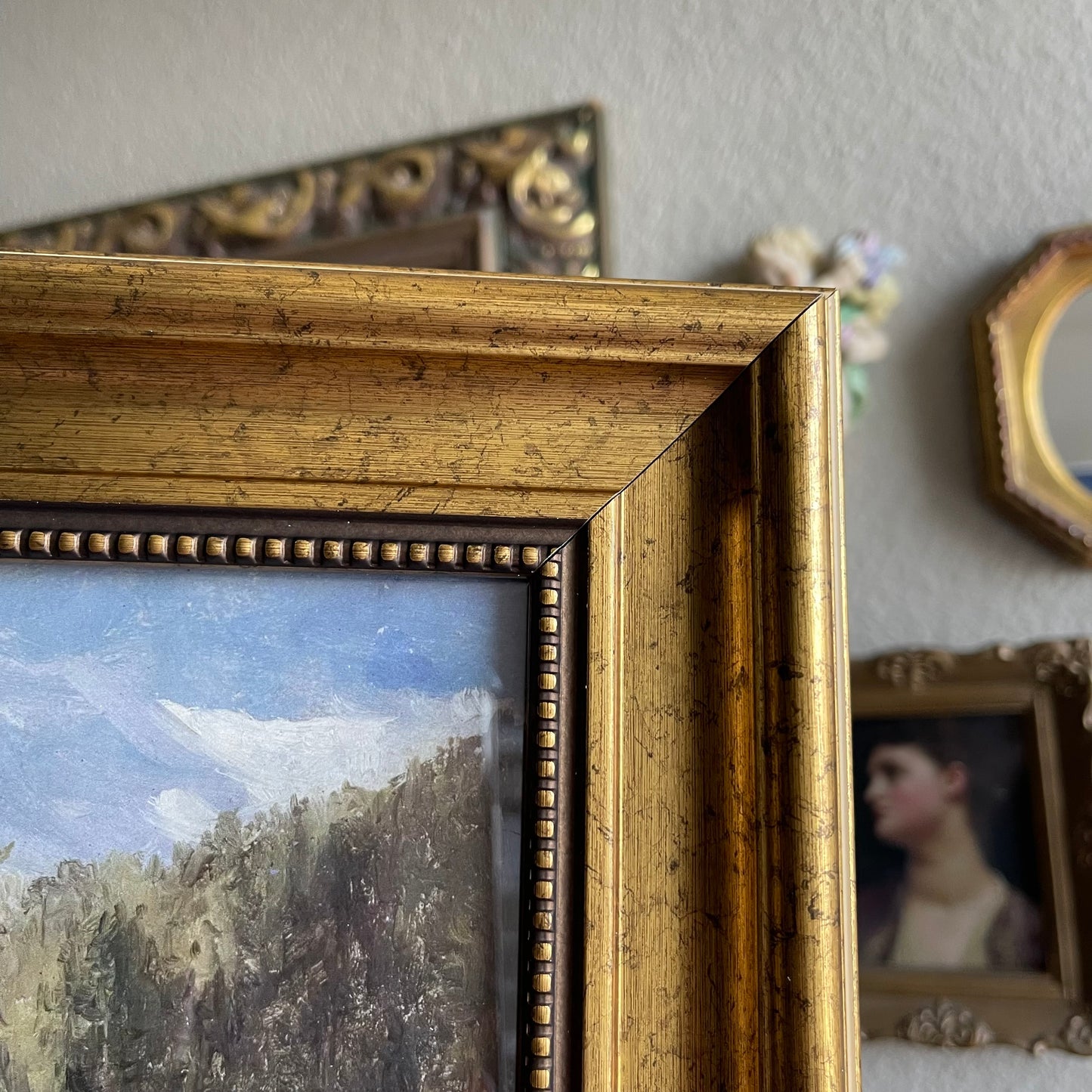 Vintage inspired House scenery art print framed Gallery Wall