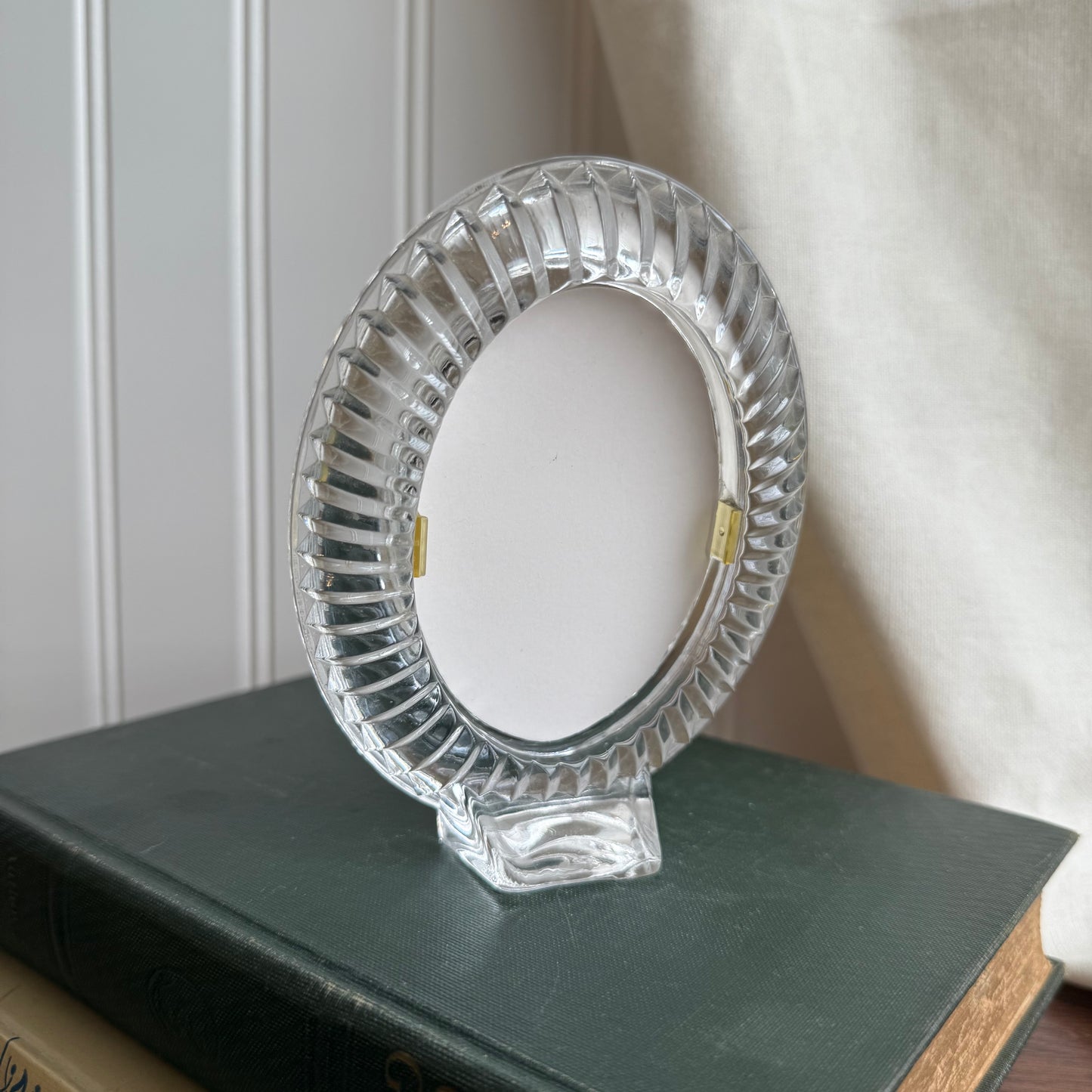 Vintage Oval glass clear Lady portrait Print Framed