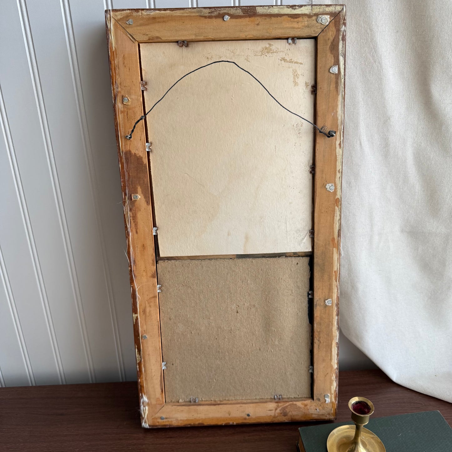 Vintage currier and Ives Ladies Print Mirror Framed