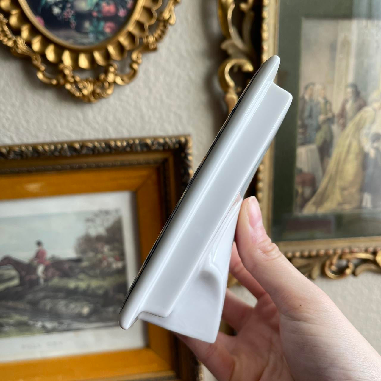 Vintage ceramic floral table picture frame