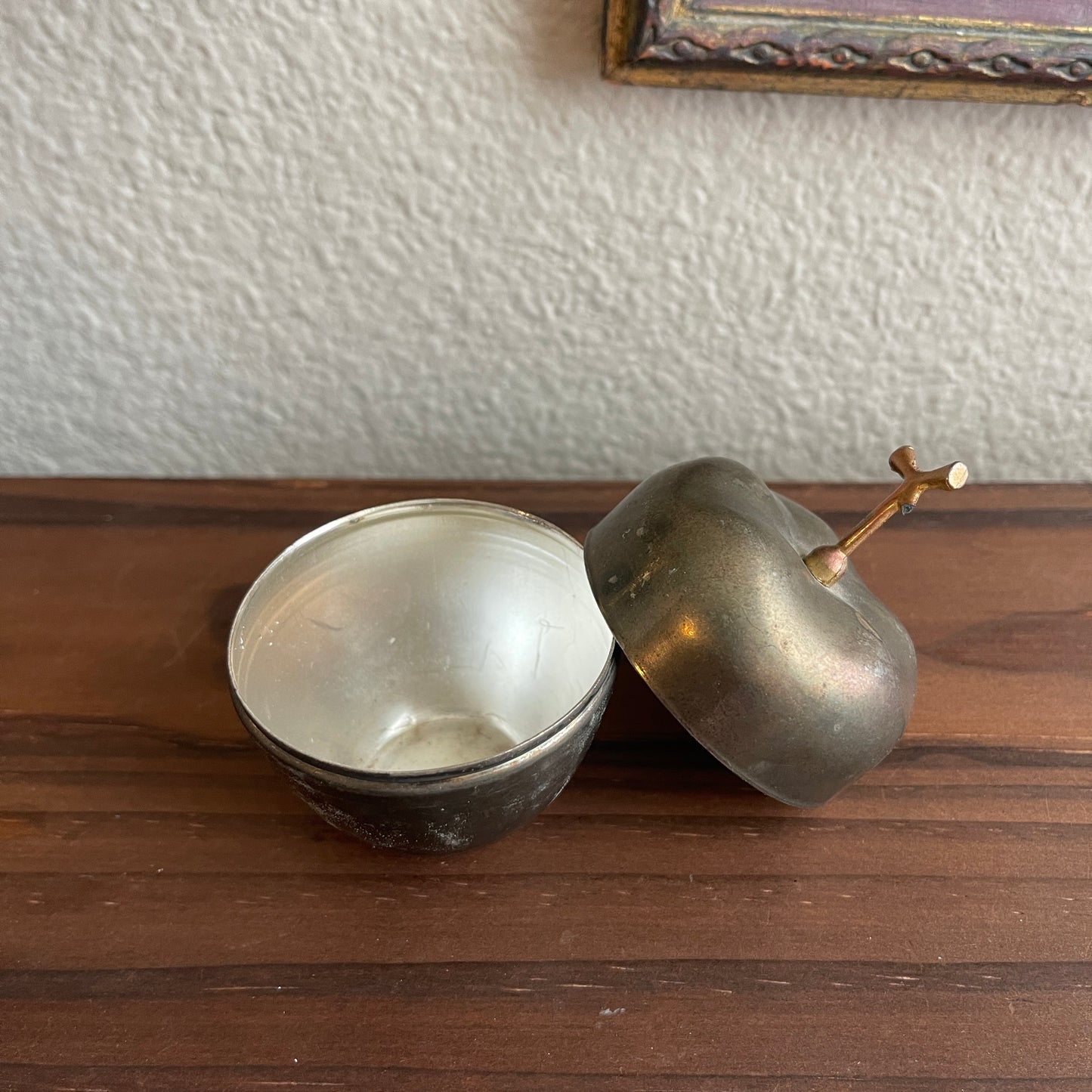 Vintage Brass Apple Trinket Box