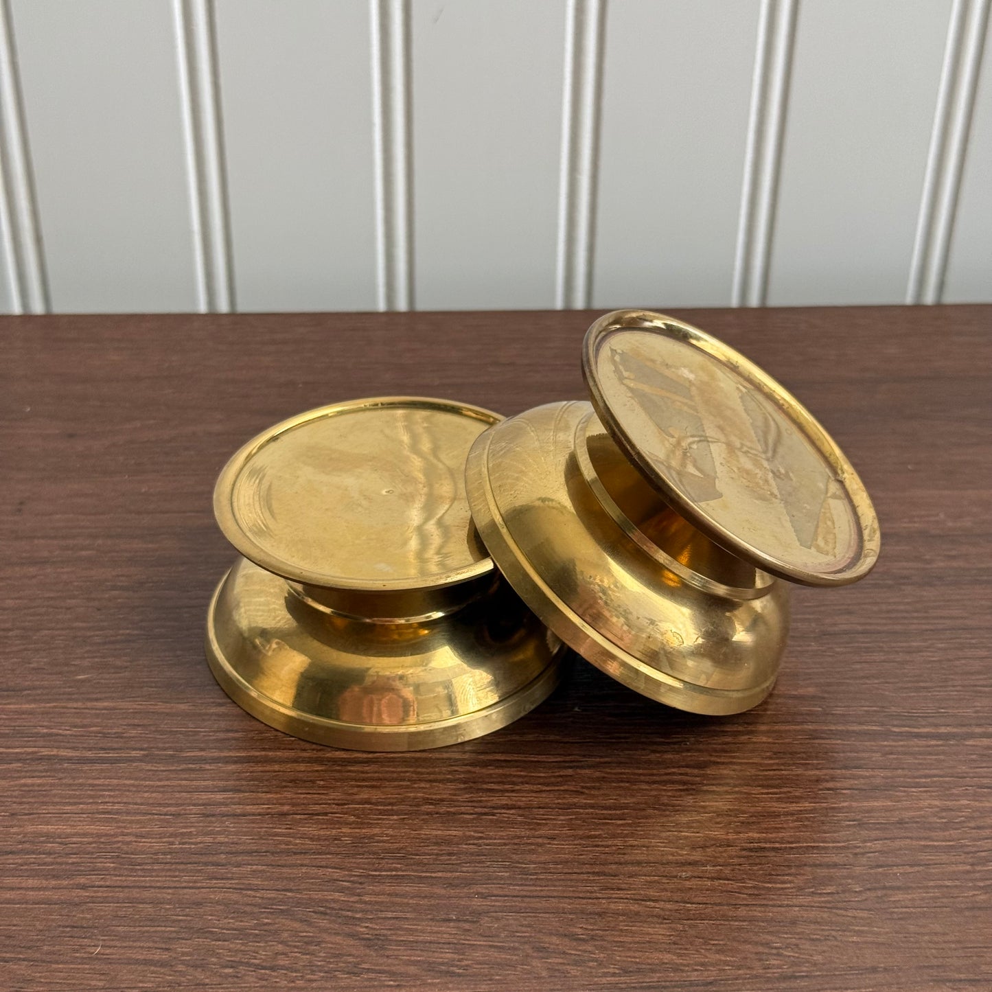 Metal Brass set of candle holders