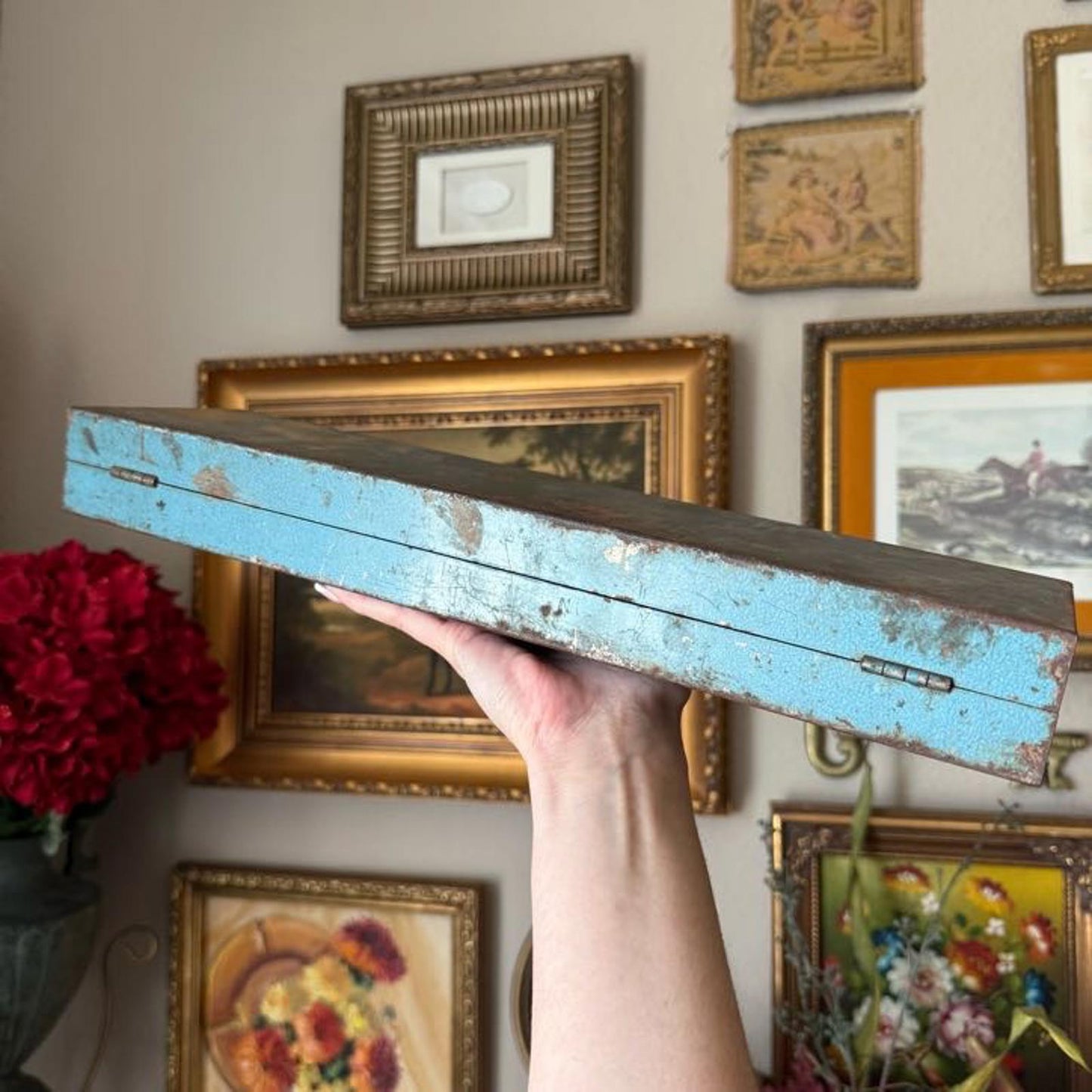 Vintage Rectangle Metal Tool Box