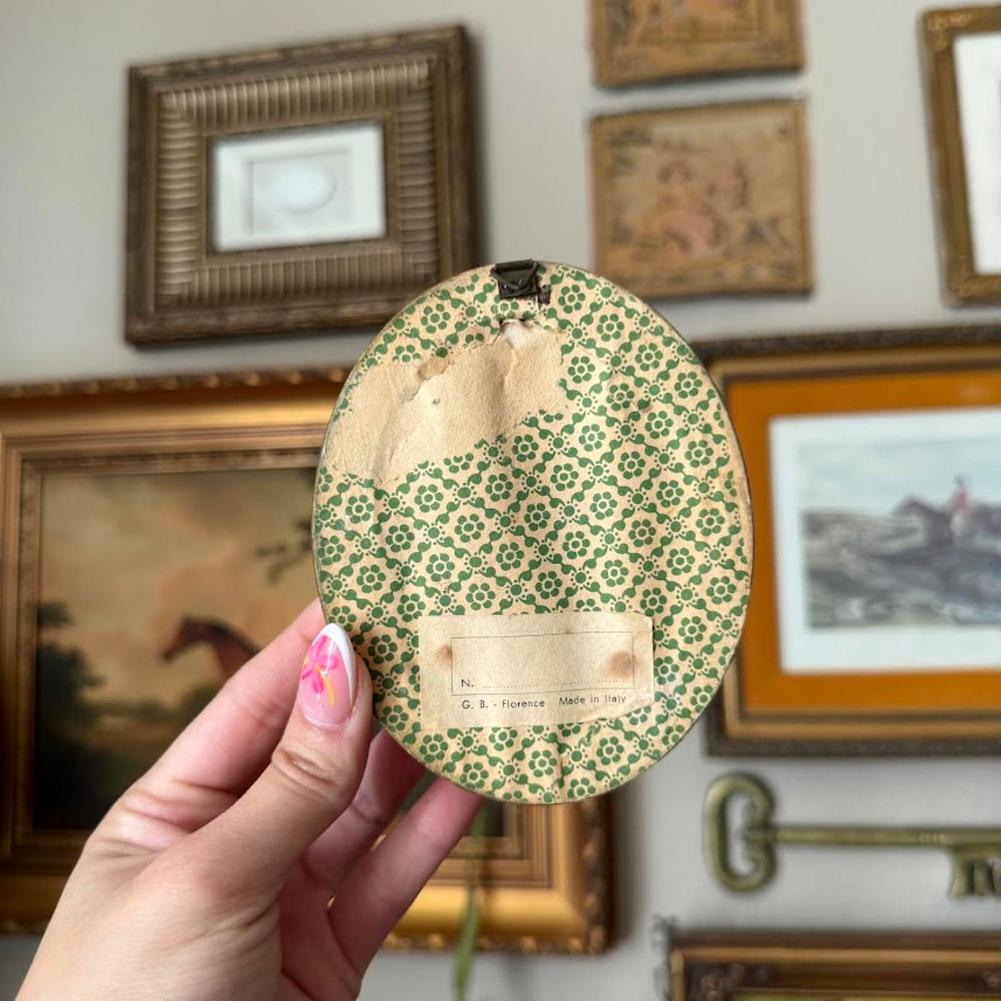 Vintage Gold Oval Mirror