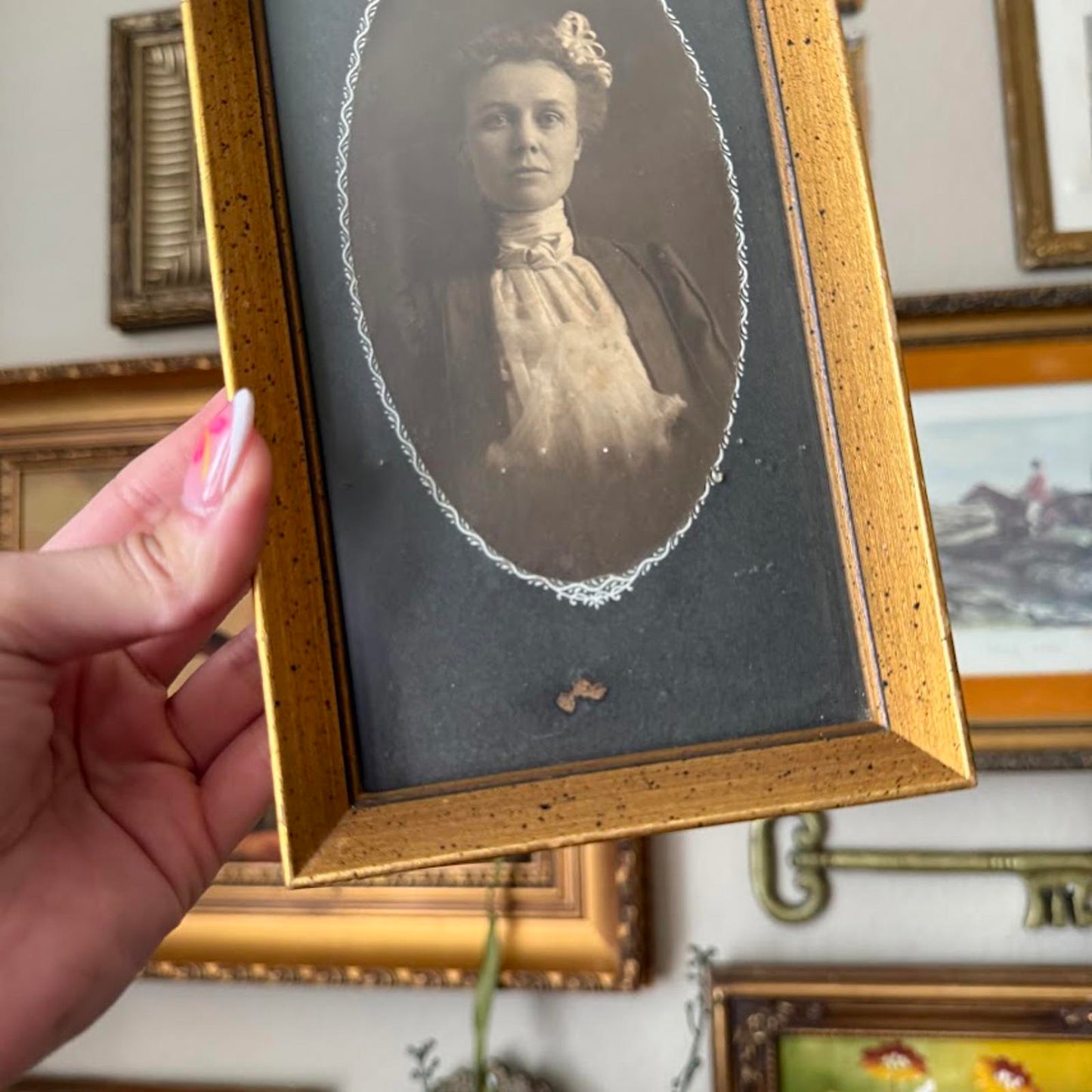 Vintage Woman in Gold Frame
