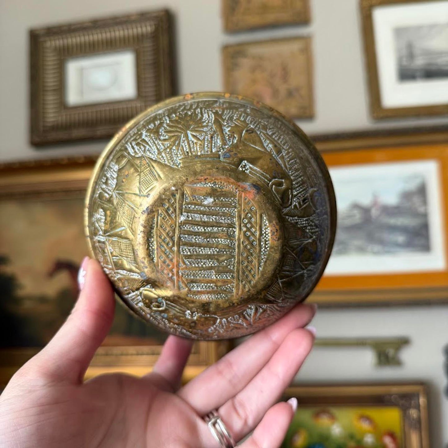 Vintage Brass Embossed Bowls