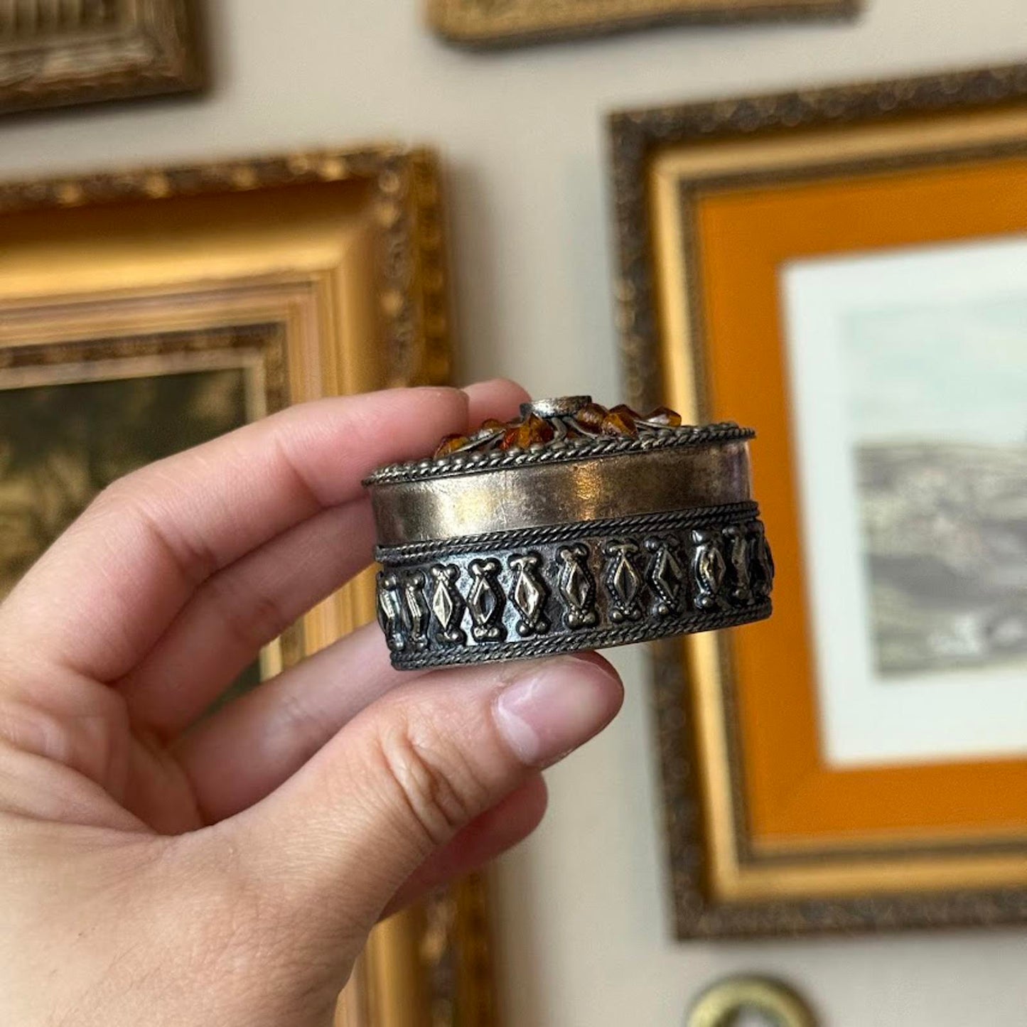 Vintage Mini Metal Trinket Box