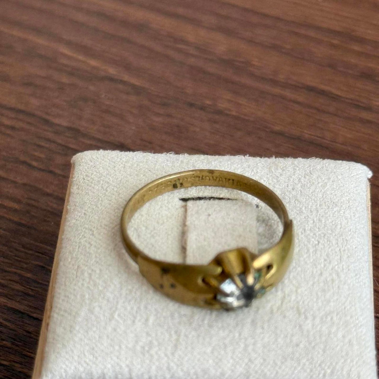 Unique 1930s vintage victorian Czech brass ring