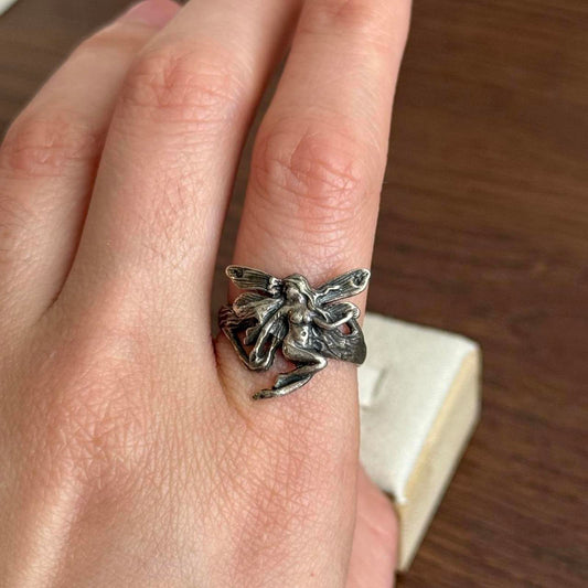 Silver fairy ring with a touch of whimsy