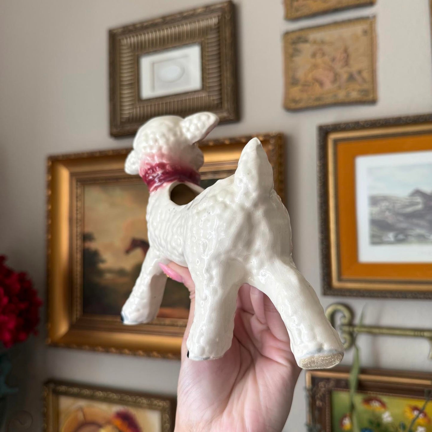 Vintage Ceramic Baby Lamb Planter