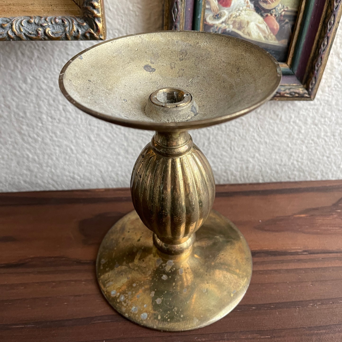 Vintage Brass candle holder pillar