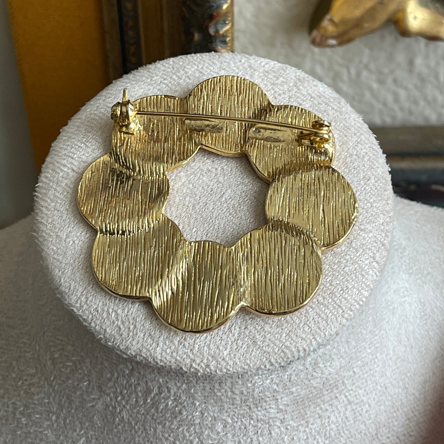 Vintage French gold tone Coin Brooch