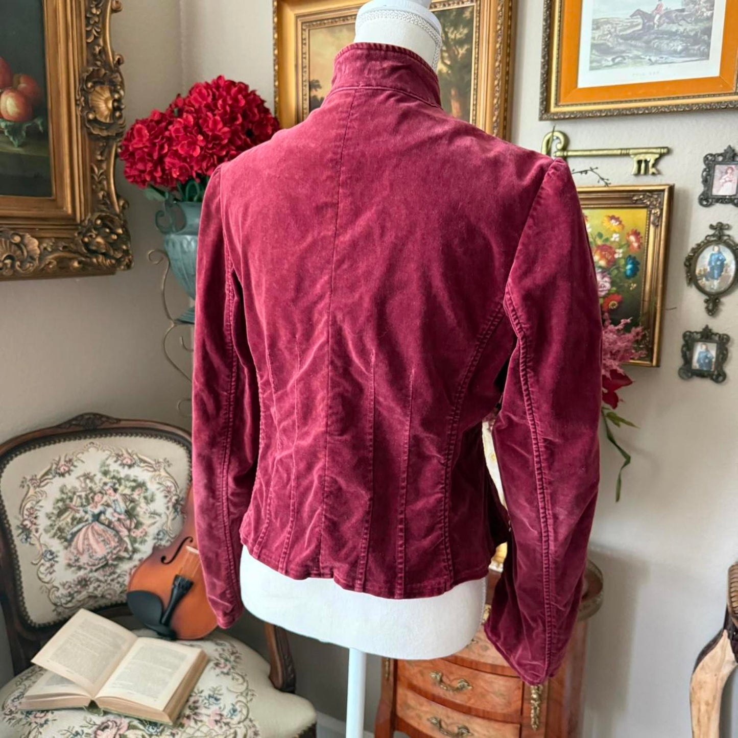Express Women's Burgundy and Red Jacket