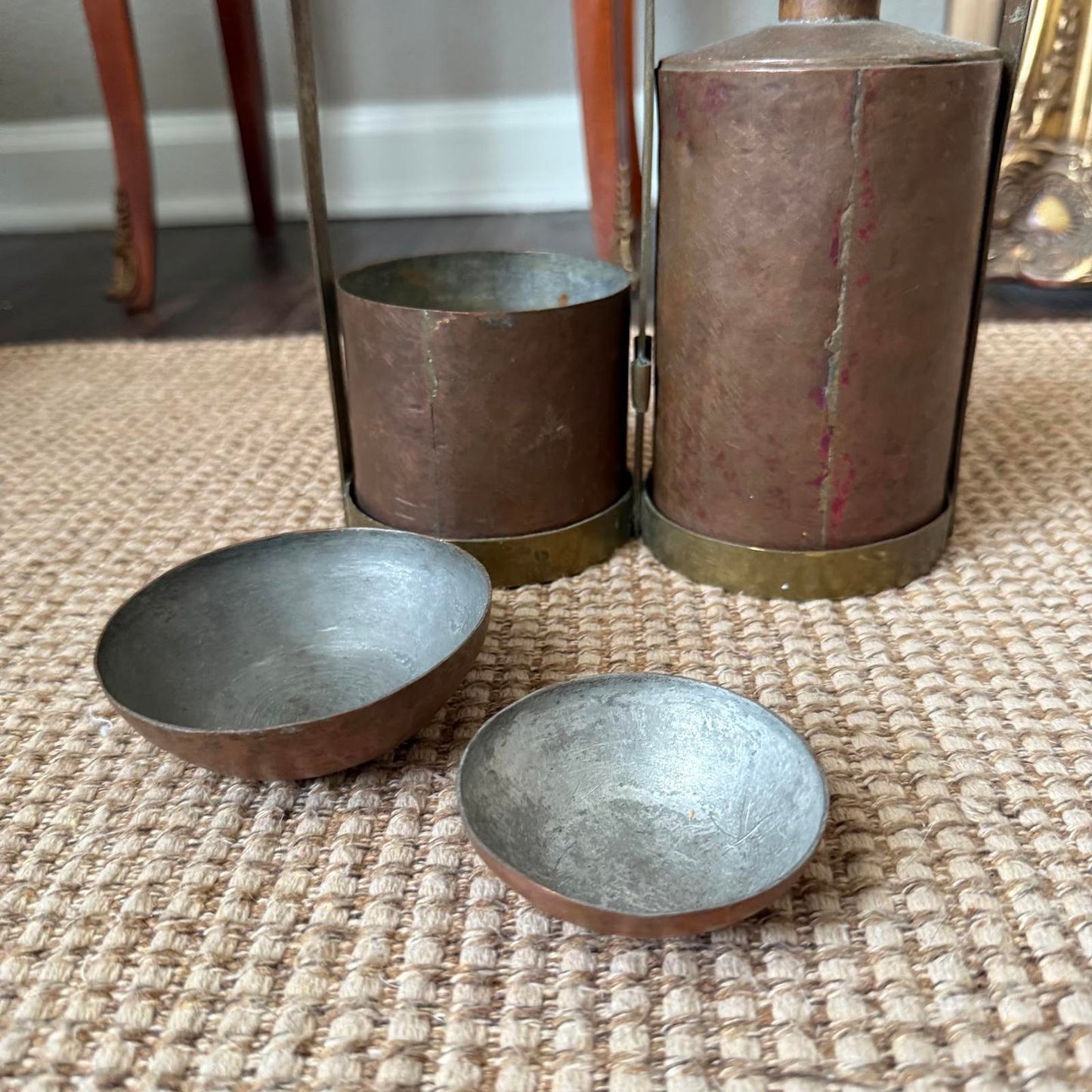 Vintage Brass Metal Canister Set