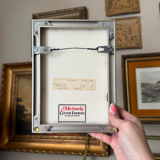 Vintage Large Metal Framed Pressed Flower Artwork