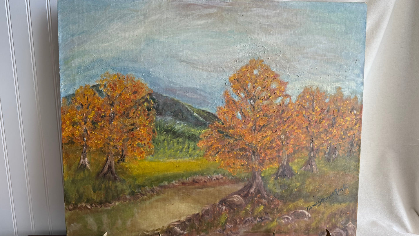 Fall Impressionist Mid Century Painting signed