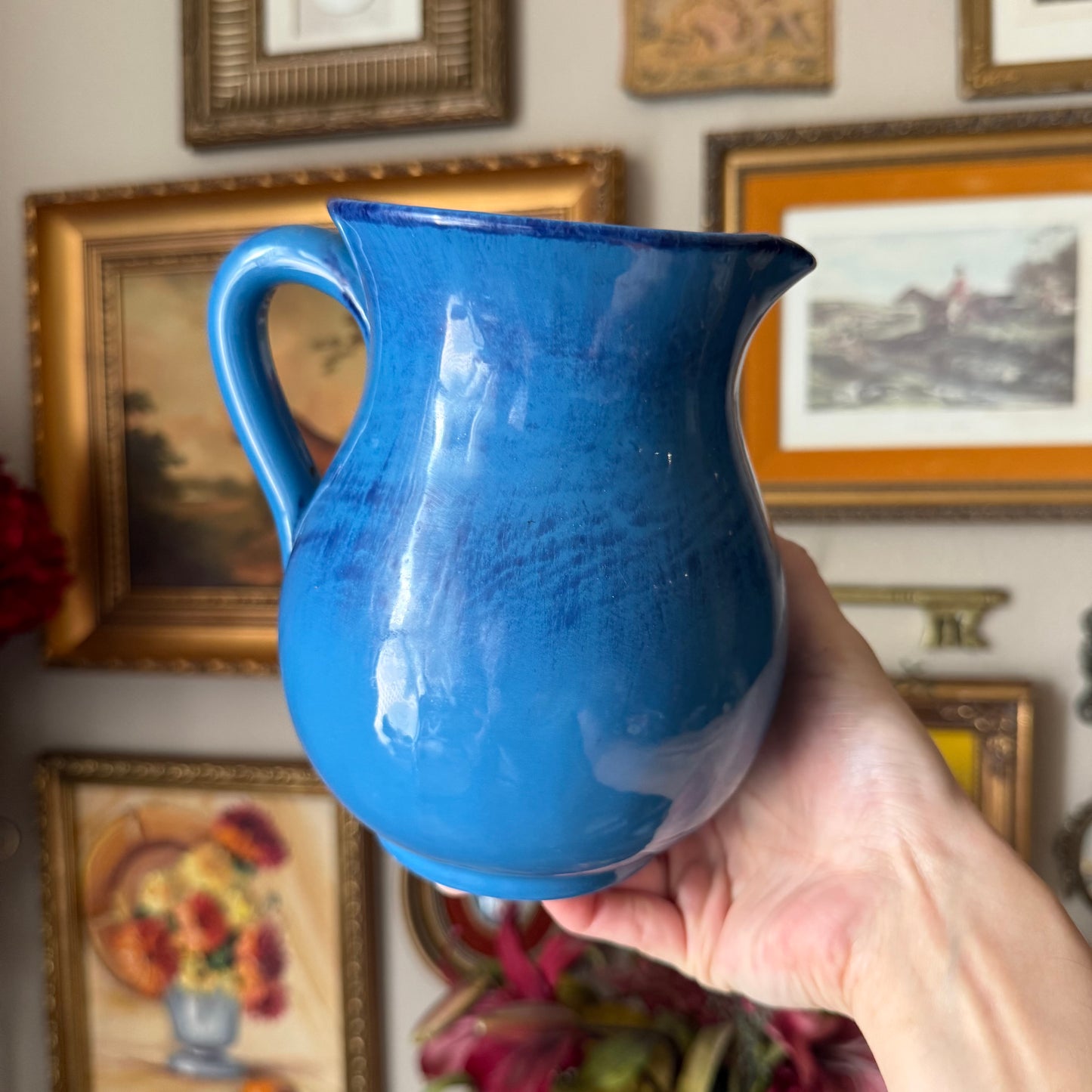 Italy Blue Glazed Pitcher