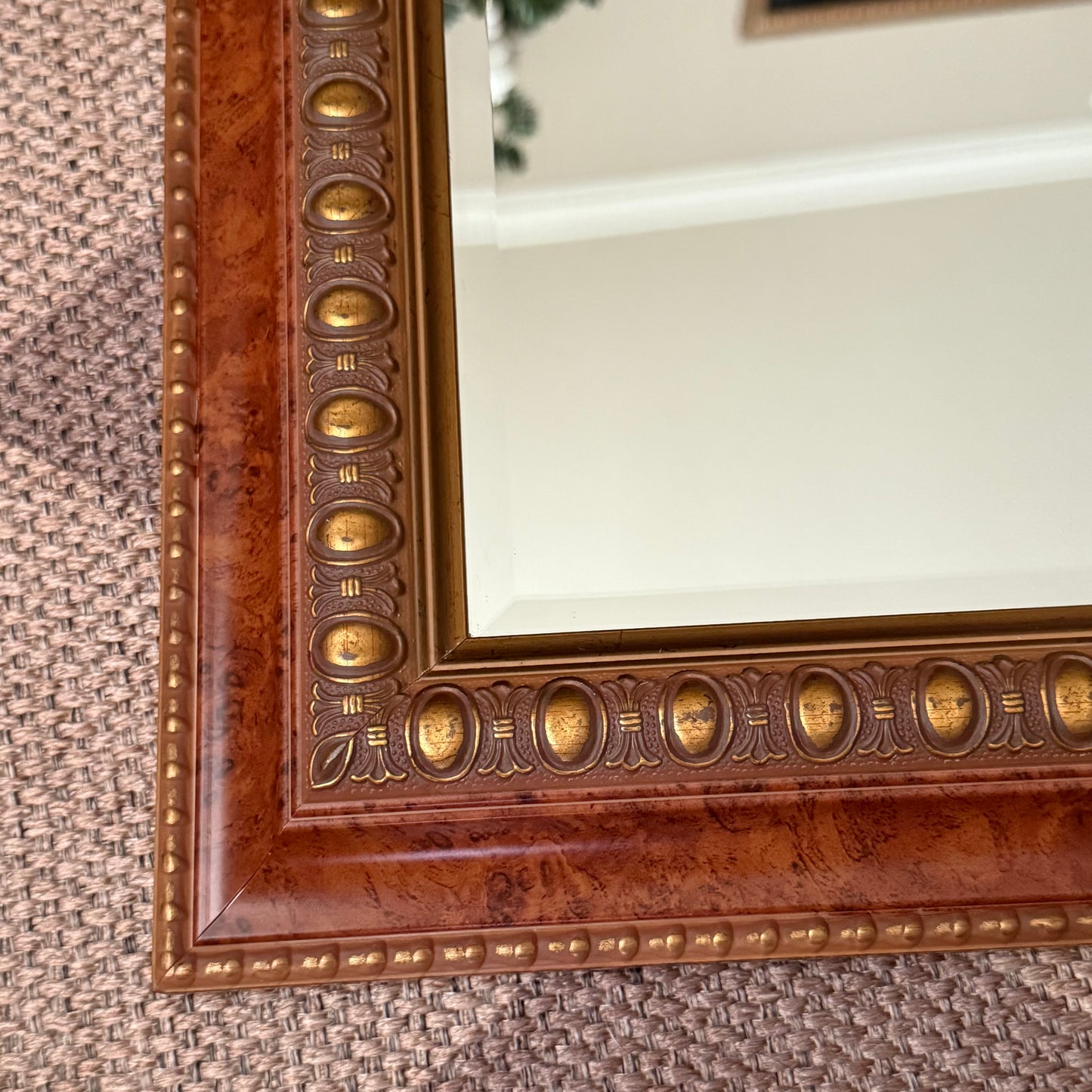 Gold detailed Beveled edge Mirror